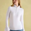 Kate White Long Sleeve Frilled Neck Top