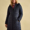 Kenley Navy Showerproof Long Padded Coat with Hood
