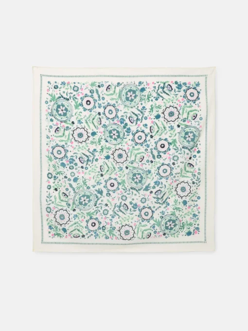 Kensington Cream Cotton Square Scarf