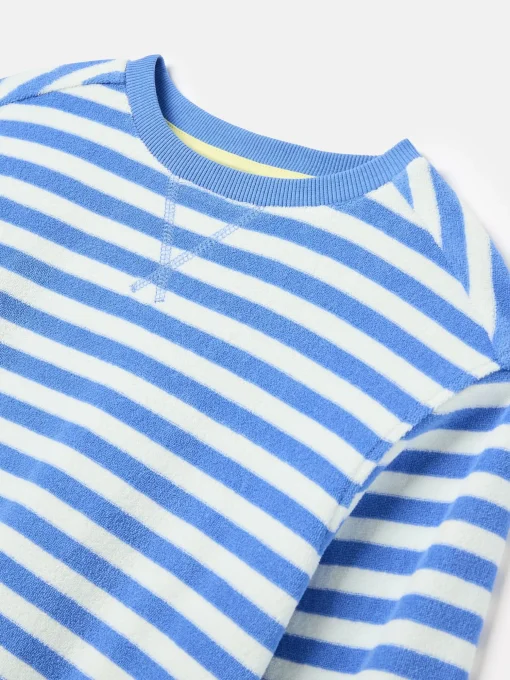 Kids' Ahoy There Blue/White Crew Neck Towelling Sweatshirt