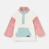 Kids' Always Cosy Cream Colourblock Quarter Zip Borg Fleece