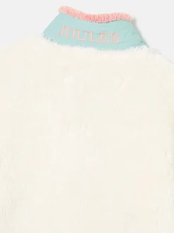 Kids' Always Cosy Cream Colourblock Quarter Zip Borg Fleece