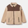 Kids' Eddington Brown & Natural Zip Through Fleece Jacket