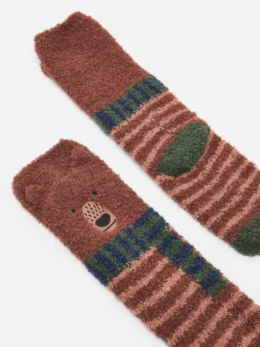 Kids' Fluffy Brown Character Socks