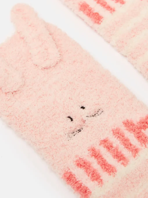 Kids' Fluffy Pink Character Socks