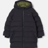 Kids' Padwell Navy Blue Waterproof Padded Coat with Hood