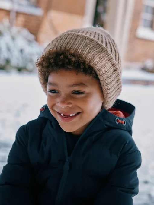 Kids' Padwell Navy Blue Waterproof Padded Coat with Hood