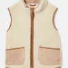 Kids' Sadie Cream & Natural Borg Fleece Gilet