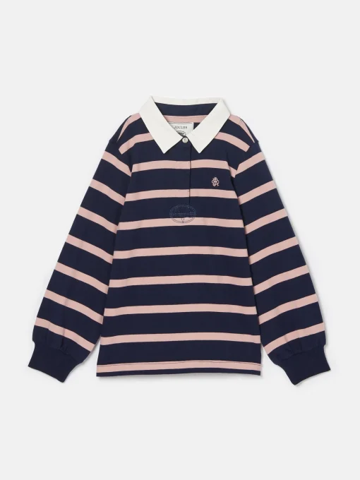 Kids' Sammie Blue Stripe Rugby Top