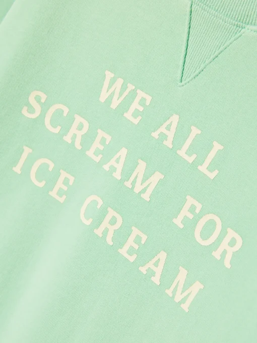 Kids' Sundaze Green Crew Neck Slogan Sweatshirt