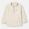 Kids' Tilly Cream Half Zip Borg Fleece