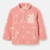 Kids' Tilly Pink Spot Half Zip Borg Fleece