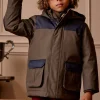 Kids' Ultimate Khaki Green Waterproof Coat with Quilted Lining