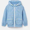Kids' Windbreaker Blue & White Striped Waterproof Raincoat