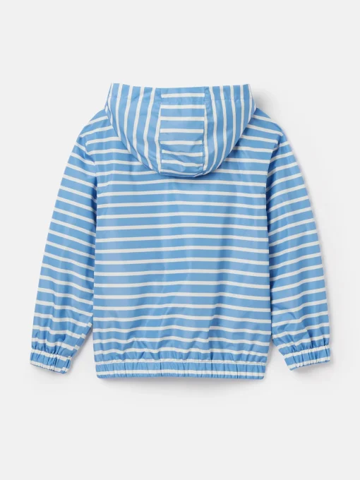 Kids' Windbreaker Blue & White Striped Waterproof Raincoat