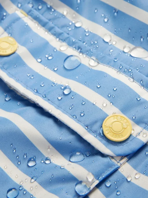 Kids' Windbreaker Blue & White Striped Waterproof Raincoat