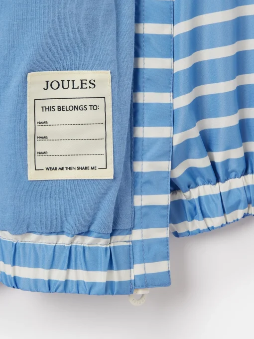 Kids' Windbreaker Blue & White Striped Waterproof Raincoat
