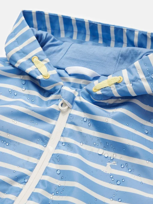 Kids' Windbreaker Blue & White Striped Waterproof Raincoat