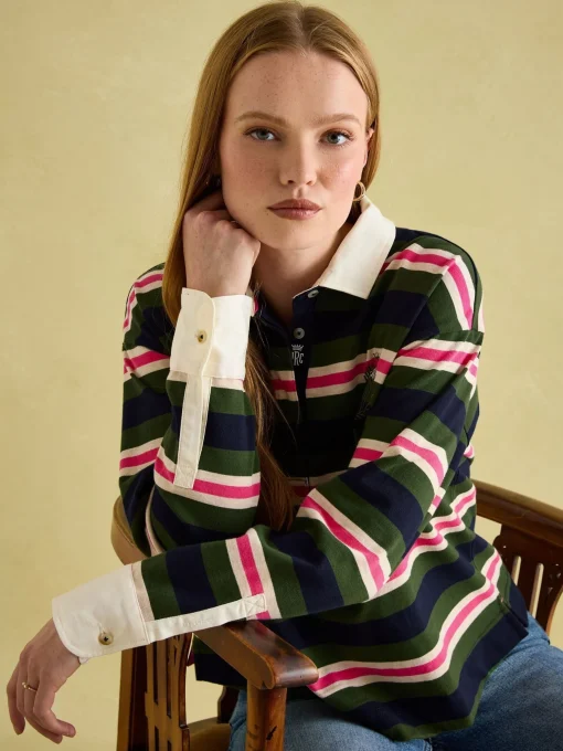 Lara Green/Pink Boxy Fit Rugby Shirt