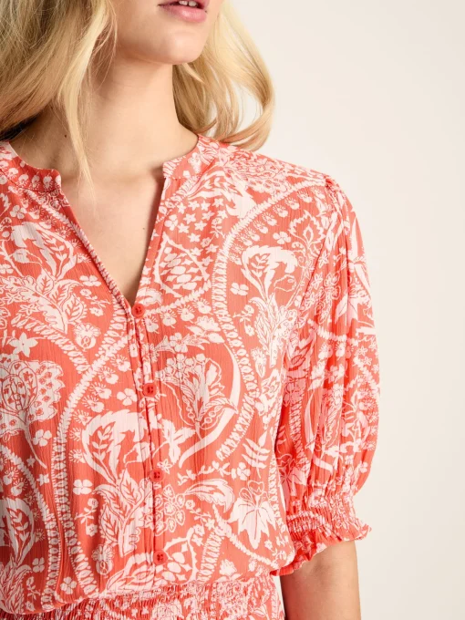 Laurie Red Viscose Midi Dress