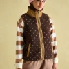 Lilah Chocolate Brown Printed Gilet