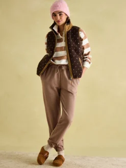 Lilah Chocolate Brown Printed Gilet