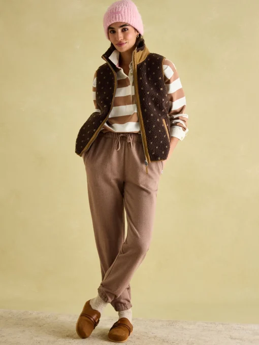 Lilah Chocolate Brown Printed Gilet