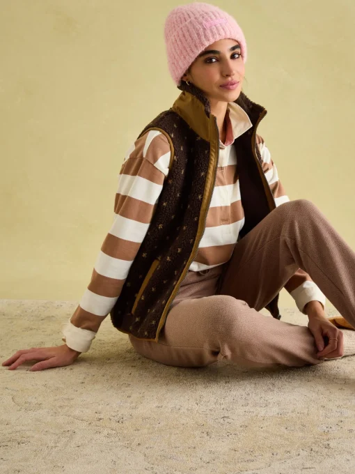 Lilah Chocolate Brown Printed Gilet