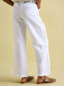 Linen Blend White Trousers