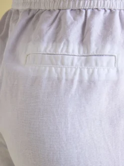 Linen Blend White Trousers