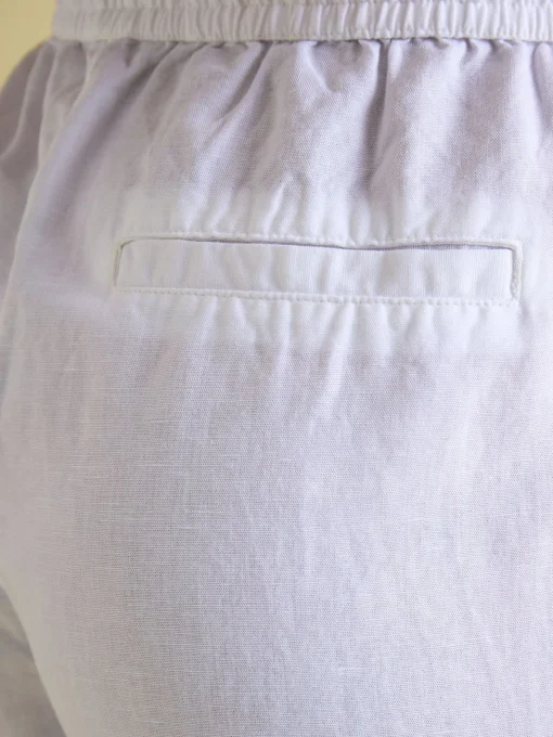 Linen Blend White Trousers