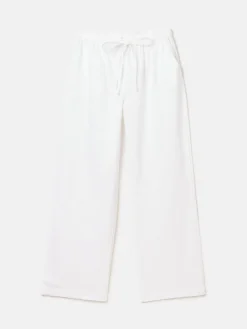 Linen Blend White Trousers