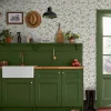 Linen Green Pheasant Print 10M Wallpaper