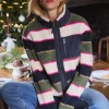 Lottie Multi stripe Borg Fleece Jacket