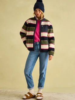 Lottie Multi stripe Borg Fleece Jacket