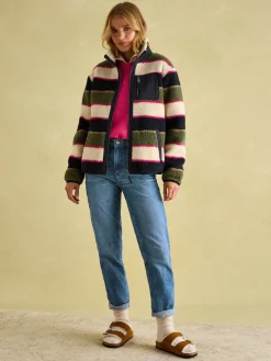 Lottie Multi stripe Borg Fleece Jacket