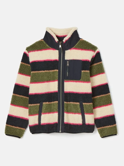 Lottie Multi stripe Borg Fleece Jacket