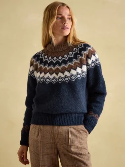 Lowry Navy/Camel Fair Isle Jumper