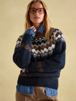 Lowry Navy/Camel Fair Isle Jumper