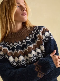 Lowry Navy/Camel Fair Isle Jumper
