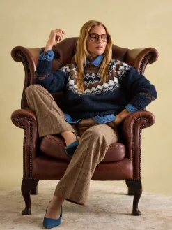 Lowry Navy/Camel Fair Isle Jumper