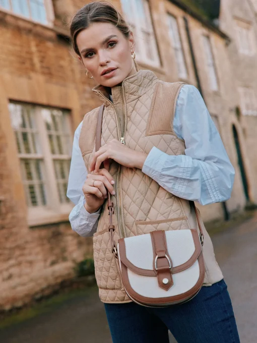 Ludlow Tan Canvas Cross Body Bag