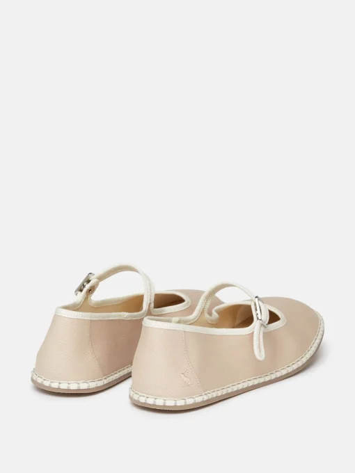 Maddison Neutral Canvas Mary Jane Shoes