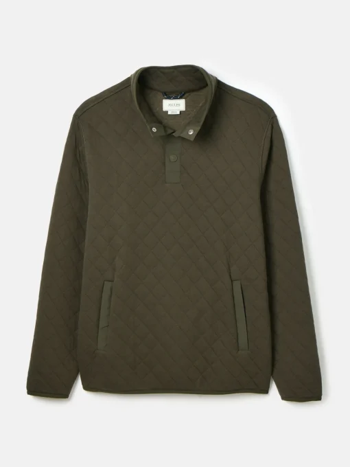 Malton Green Quilted Jersey Pullover Sweatshirt