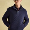 Malton Navy Quilted Jersey Pullover Sweatshirt