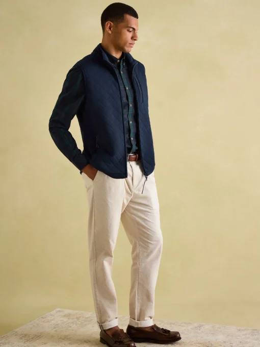 Malton Navy Quilted Jersey Gilet
