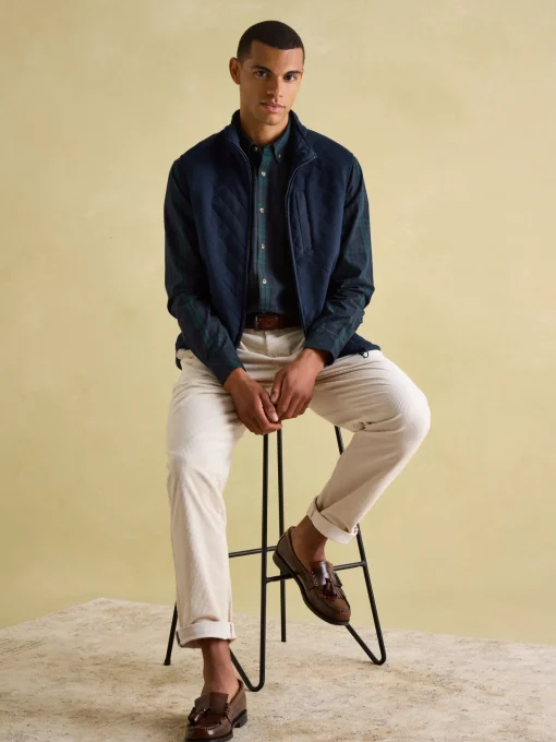 Malton Navy Quilted Jersey Gilet