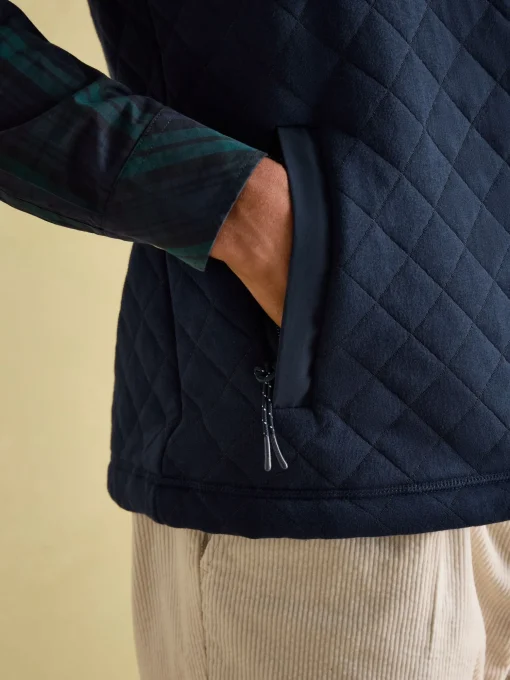 Malton Navy Quilted Jersey Gilet