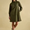Maple Khaki Green Corduroy Shirt Dress