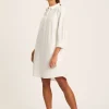 Marlowe White Dress with Shirt/ Nehru Collar